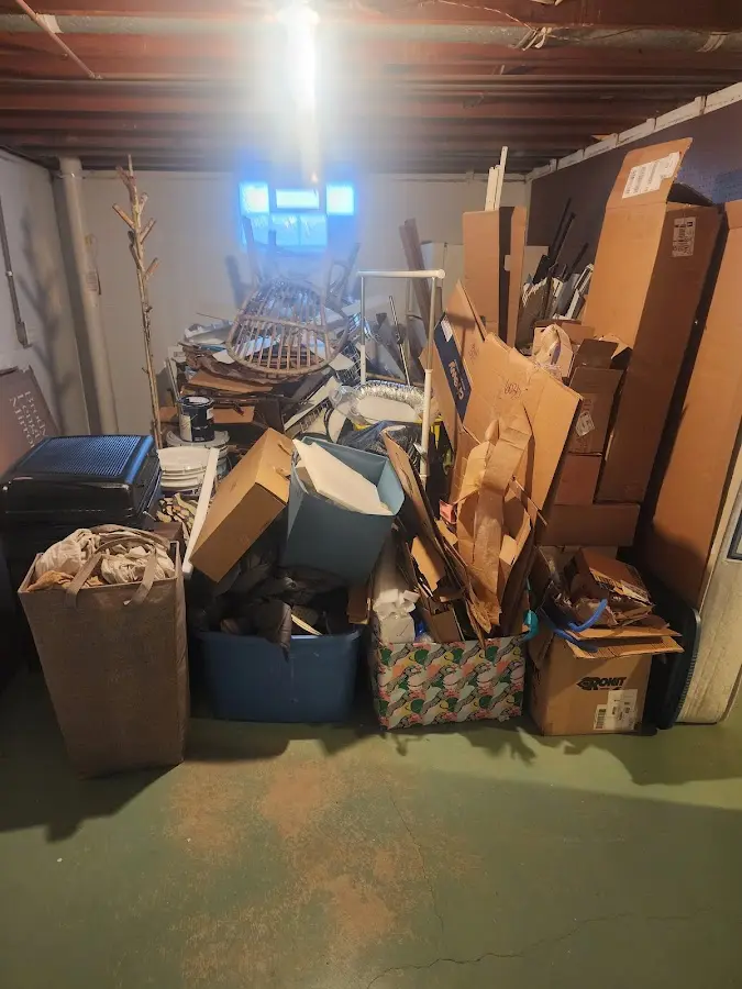 Roll-off dumpster container at job site for 4 Yard Dumpster Rental in Chippewa